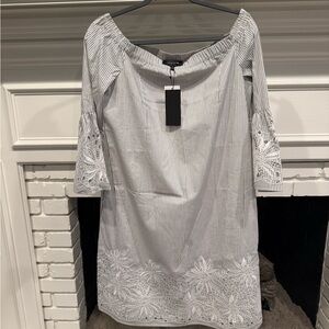 Lafayette 148 New York Black and White Striped Dress